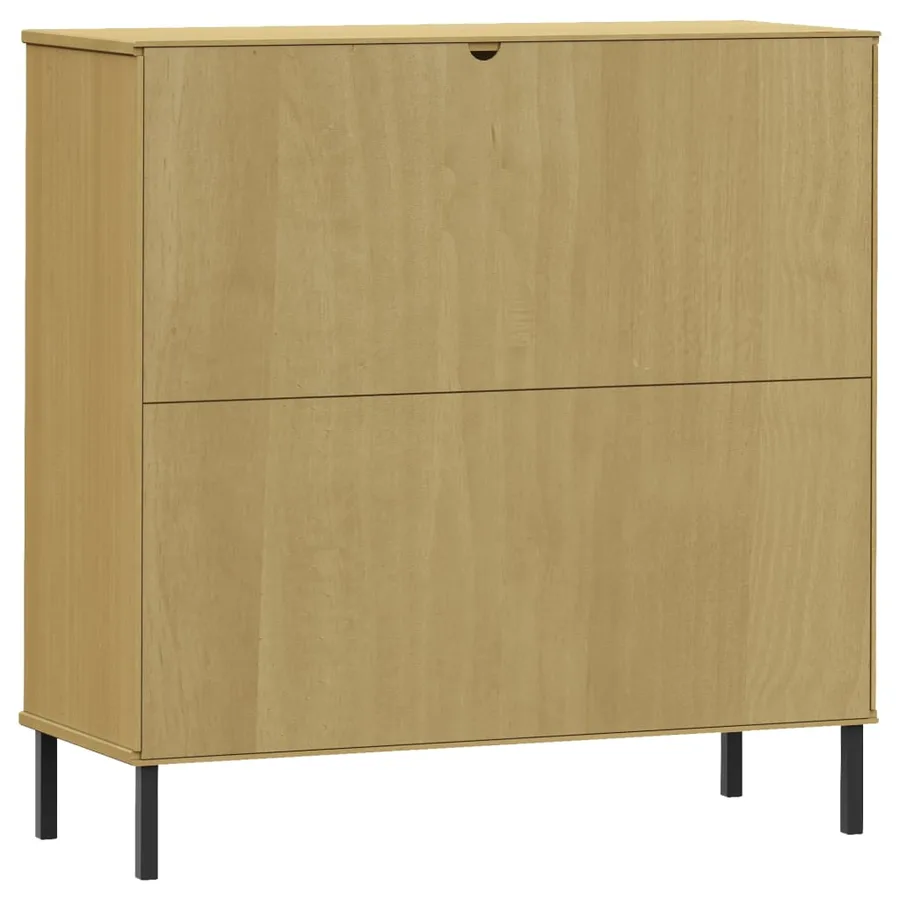 Bibliothèque avec pieds en métal Marron 90x35x90,5 cm Bois OSLO - 7