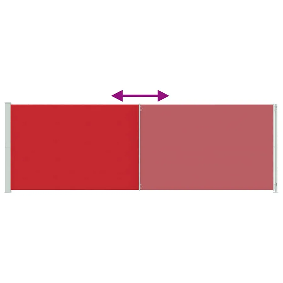 Auvent latéral rétractable de patio 200x600 cm Rouge - 7