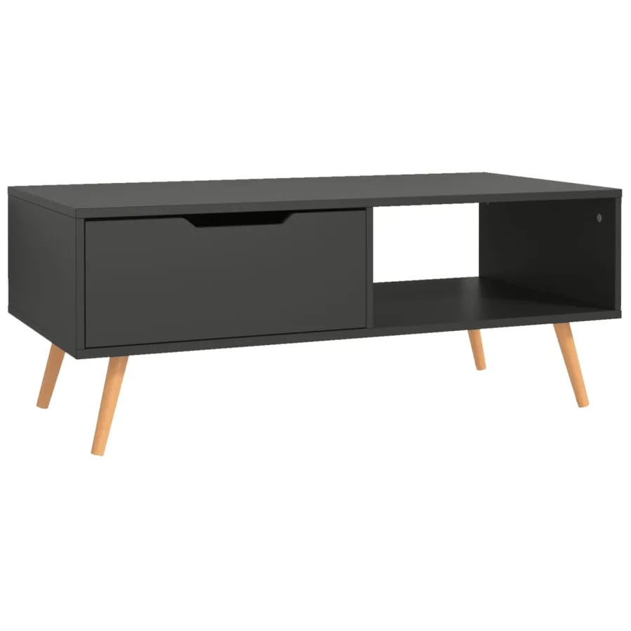 Table basse Gris 100x49,5x43 cm Bois d'ingénierie - 4