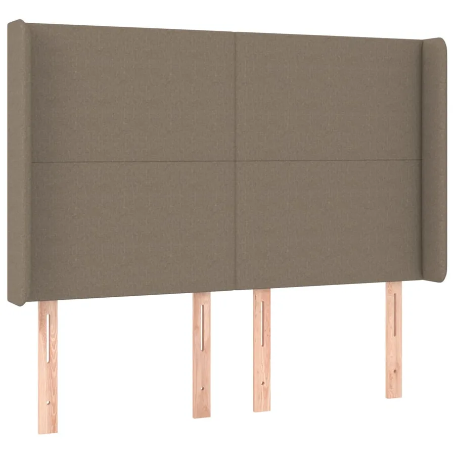 Sommier à lattes de lit matelas et LED Taupe 140x200 cm Tissu - 7