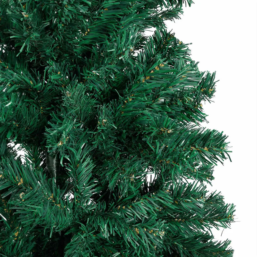 Arbre de Noël artificiel pré-éclairé et boules vert 150 cm PVC - 9