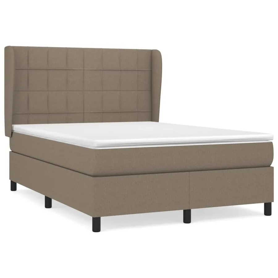 Sommier à lattes de lit avec matelas Taupe 140x200 cm Tissu - 2