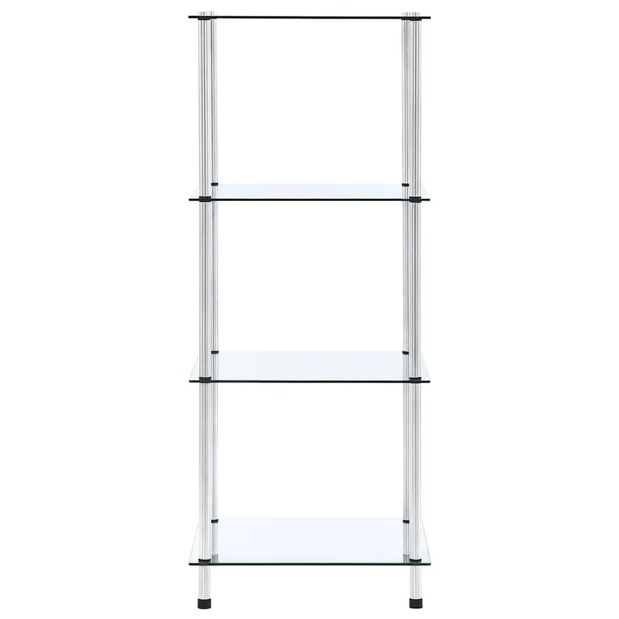Étagère 4 niveaux Transparent 40x40x100 cm Verre trempé - 2