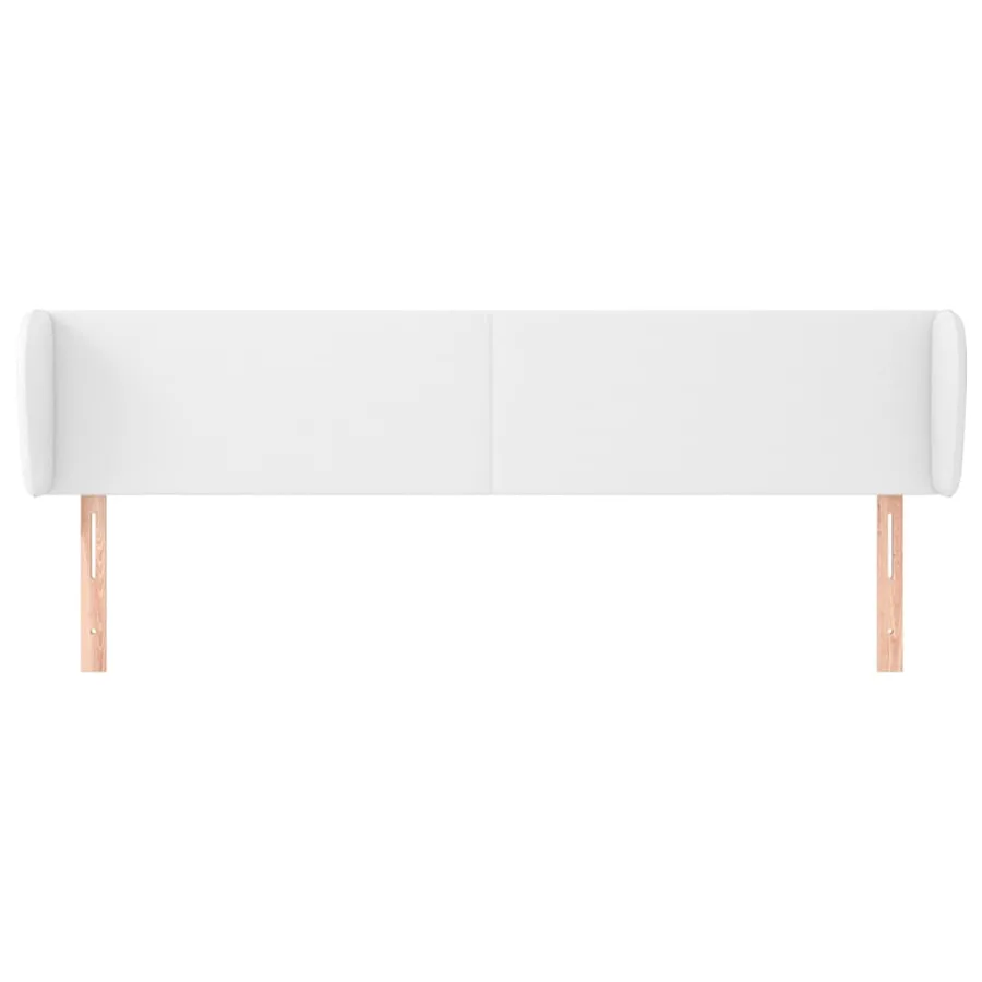 Tête de lit avec oreilles Blanc 203x23x78/88 cm Similicuir - 3
