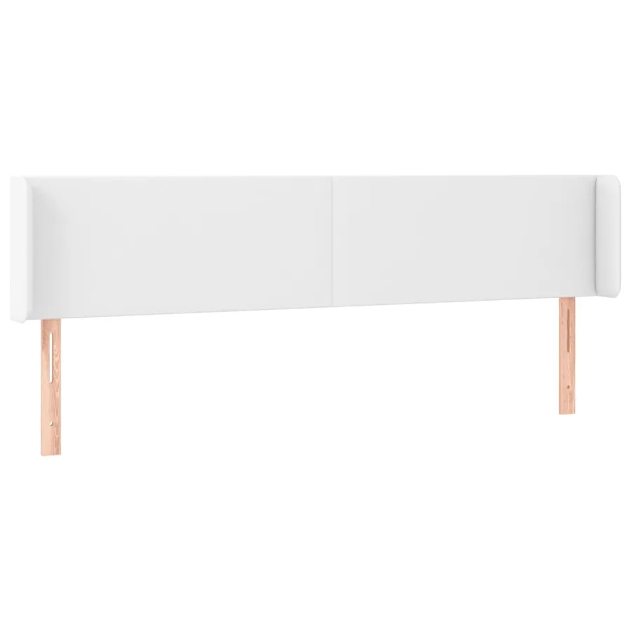 Tête de lit avec oreilles Blanc 203x16x78/88 cm Similicuir - 2