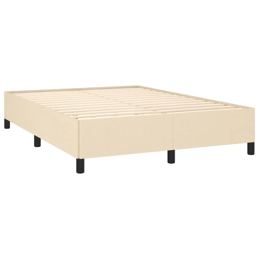Sommier à lattes de lit avec matelas Crème 140x200 cm Tissu - 4