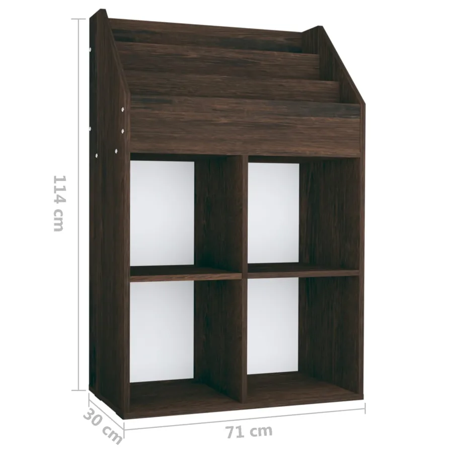 Porte-revue pour enfants Chêne fumé 71x30x114cm Bois ingénierie - 6