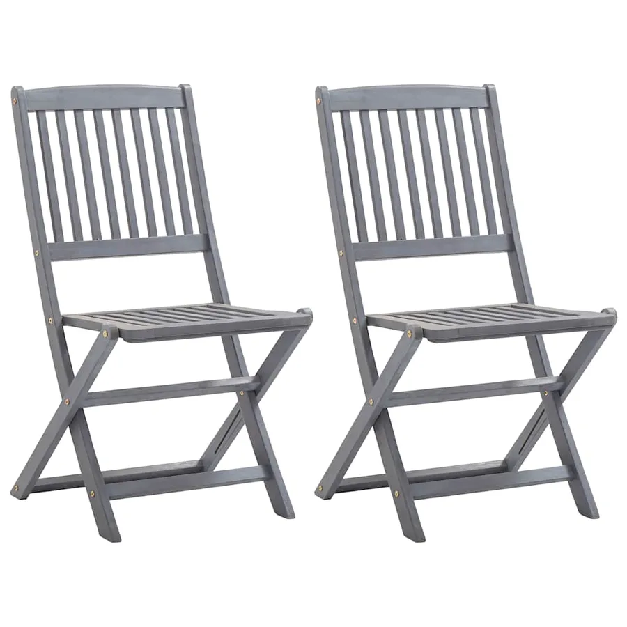 Chaises pliables d'extérieur lot de 2 et coussins Bois d'acacia - 2