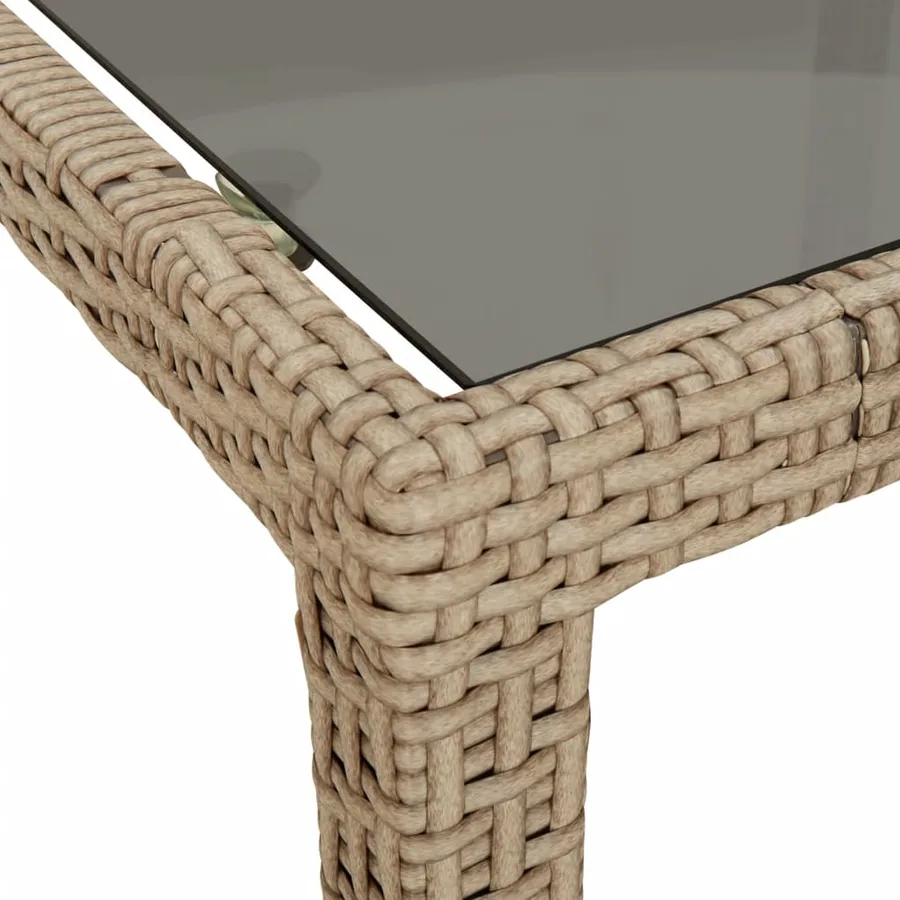 Ensemble à manger de jardin et coussins 9 pcs beige Poly rotin - 8
