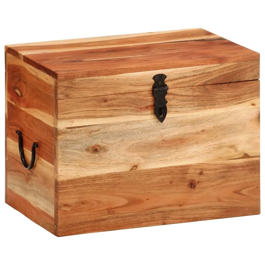 Boîte de rangement 39x28x31 cm Bois massif d'acacia - 11