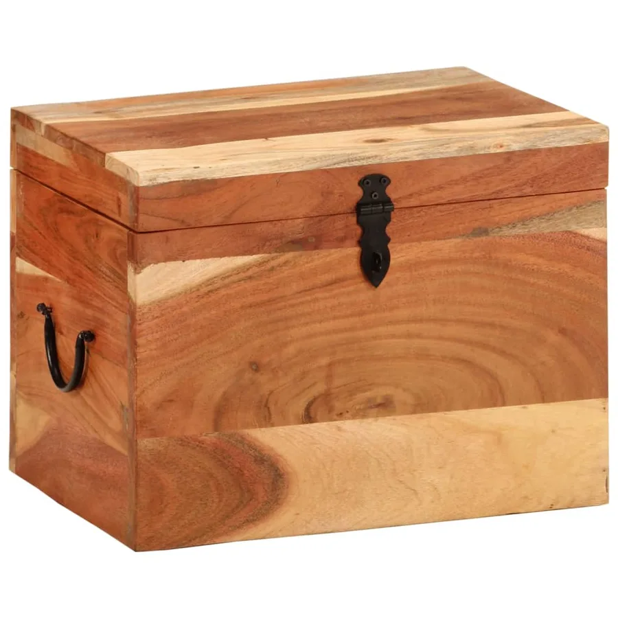 Boîte de rangement 39x28x31 cm Bois massif d'acacia - 12