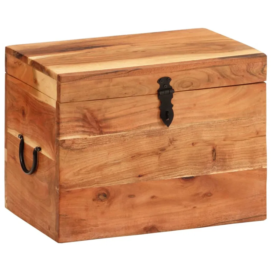 Boîte de rangement 39x28x31 cm Bois massif d'acacia - 13