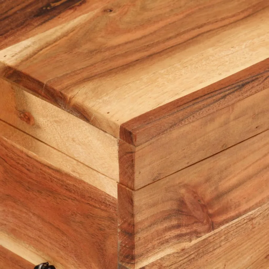 Boîte de rangement 39x28x31 cm Bois massif d'acacia - 5