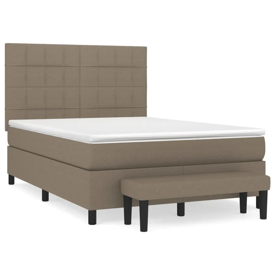 Sommier à lattes de lit avec matelas Taupe 140x200 cm Tissu - 2