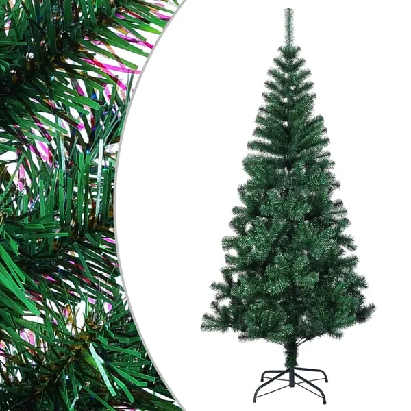 Sapin de Noël artificiel pointes iridescentes Vert 210 cm PVC