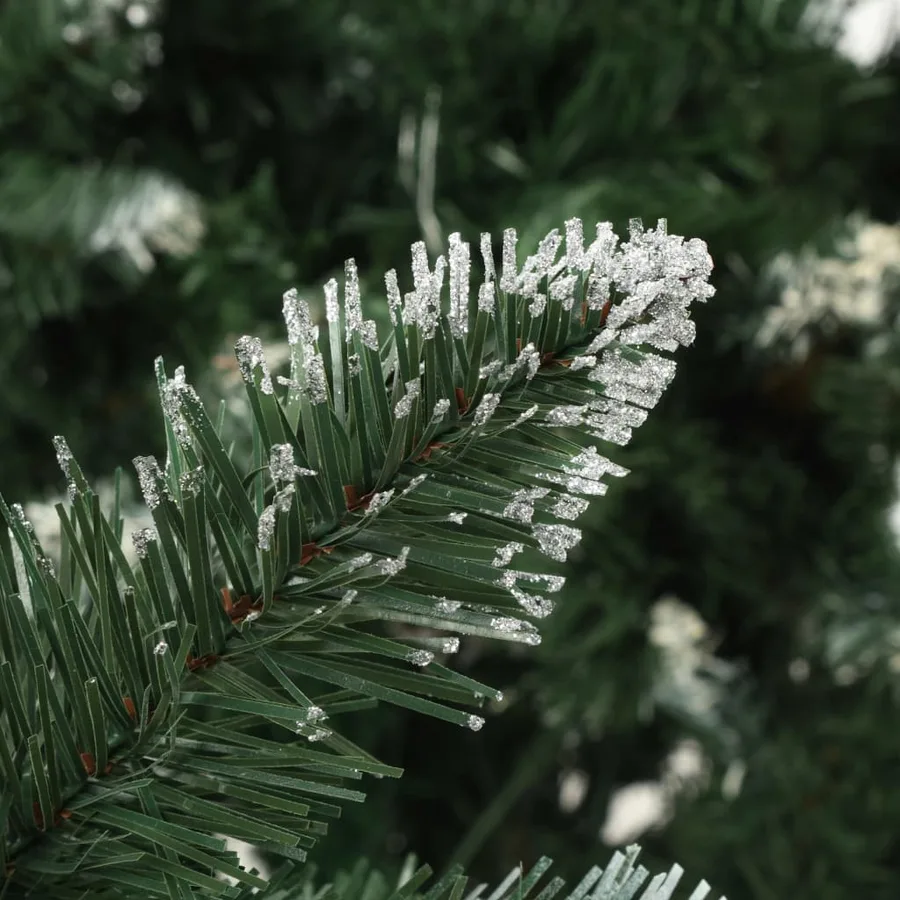 Sapin de Noël avec pommes de pin et paillettes blanches 210 cm - 5