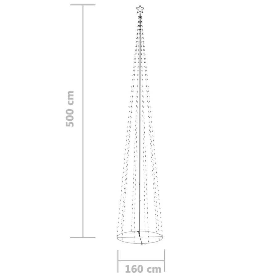 Sapin de Noël cône 752 LED bleues Décoration 160x500 cm - 8