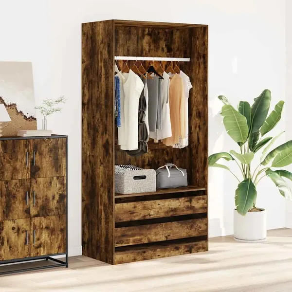 Garde-robe Chêne fumé 100x50x200 cm Bois d'ingénierie