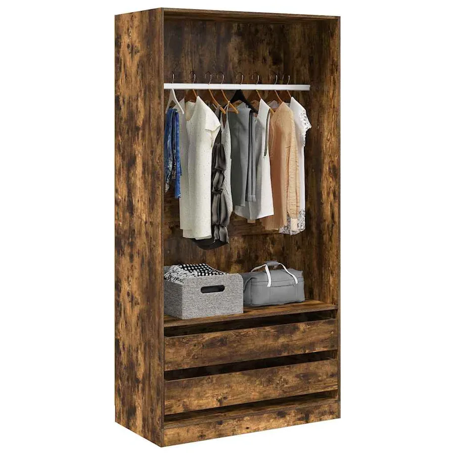 Garde-robe Chêne fumé 100x50x200 cm Bois d'ingénierie - 3