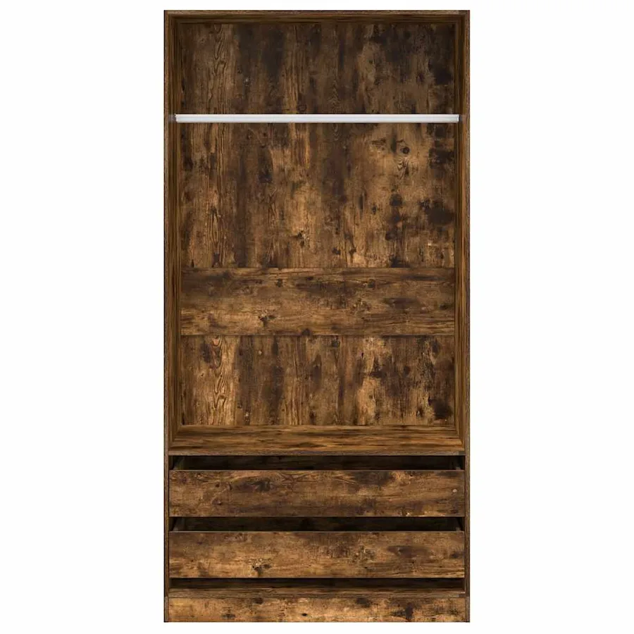 Garde-robe Chêne fumé 100x50x200 cm Bois d'ingénierie - 4