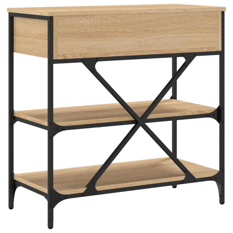 Table console chêne sonoma 75x34,5x75 cm bois d'ingénierie - 7