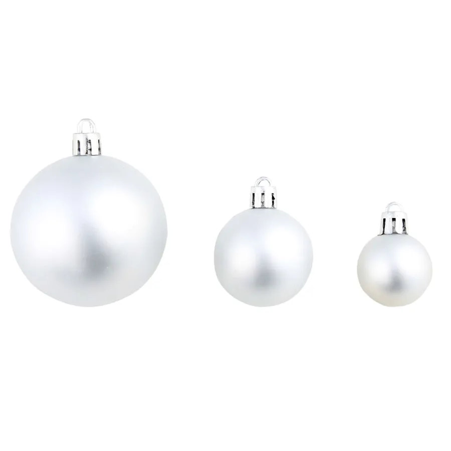 Ensemble de boules de Noël 100 pcs 3/4/6 cm Argenté - 8