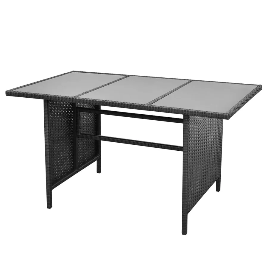 Salon de jardin 4 pcs avec coussins Résine tressée Noir - 7