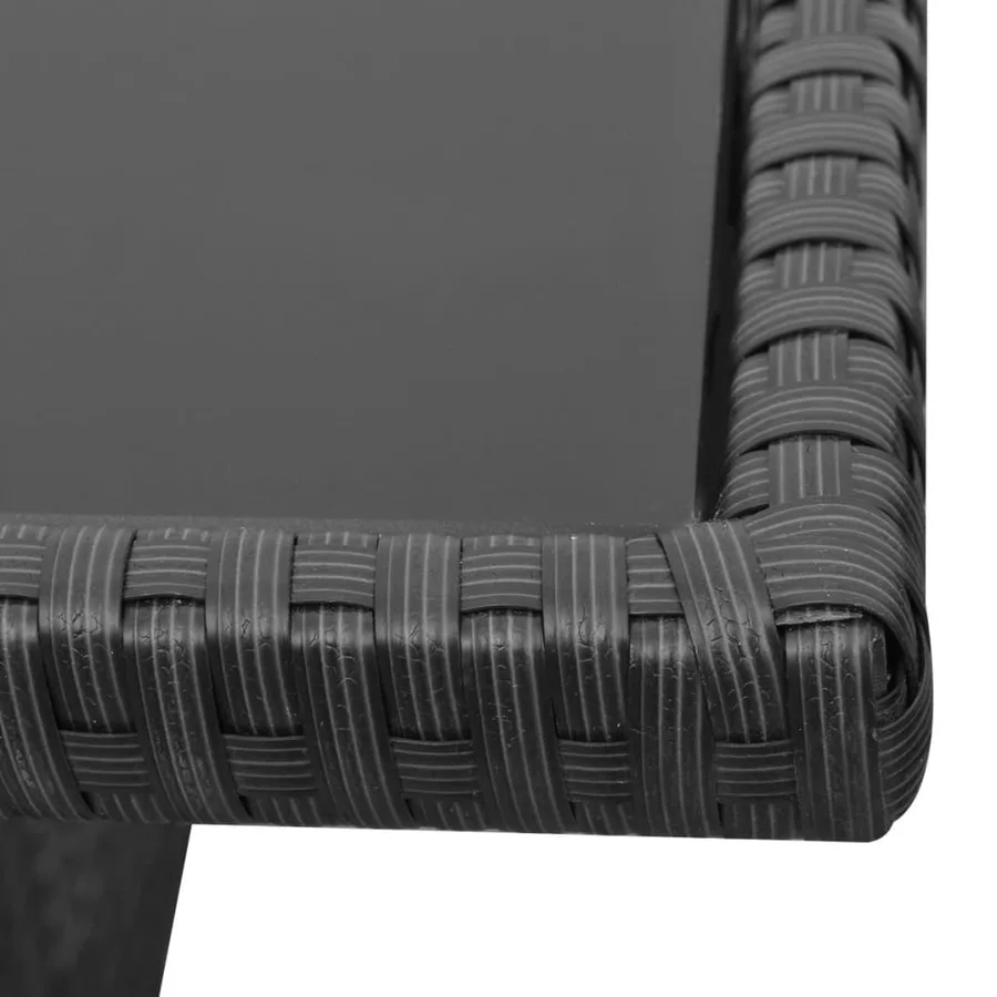 Salon de jardin 4 pcs avec coussins Résine tressée Noir - 9