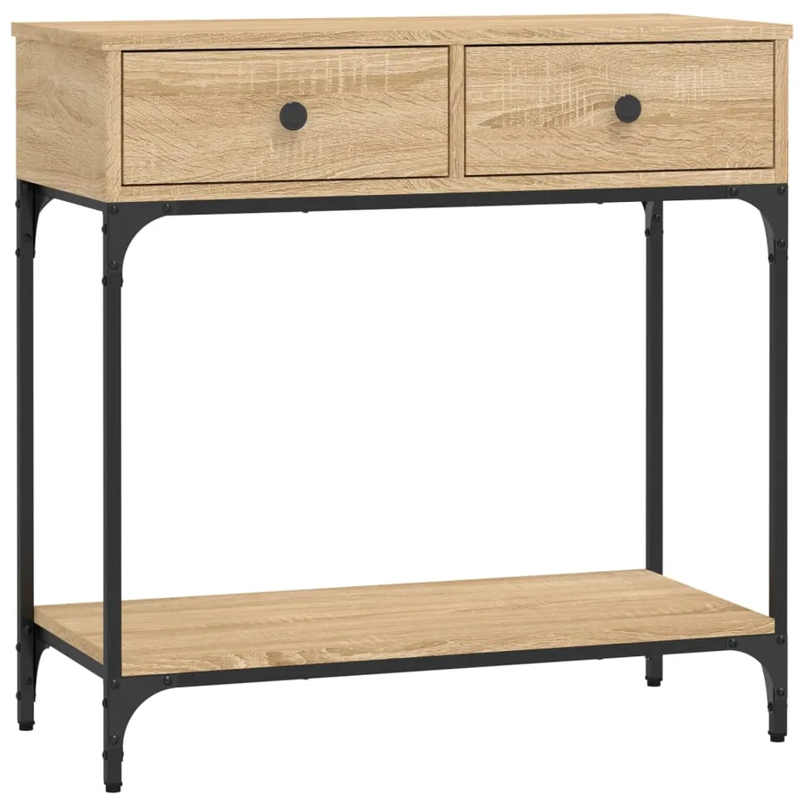 Table console chêne sonoma 75x34,5x75 cm bois d'ingénierie - 2