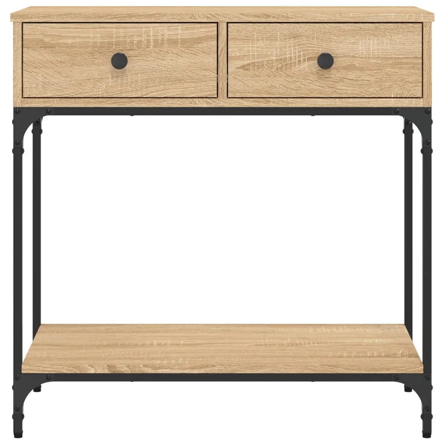 Table console chêne sonoma 75x34,5x75 cm bois d'ingénierie - 6