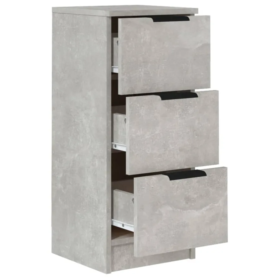 Buffets 2 pcs Gris béton 30x30x70 cm Bois d'ingénierie - 5