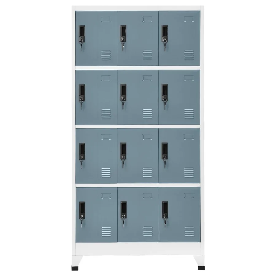 Armoire à casiers Gris clair et gris foncé 90x45x180 cm Acier - 2