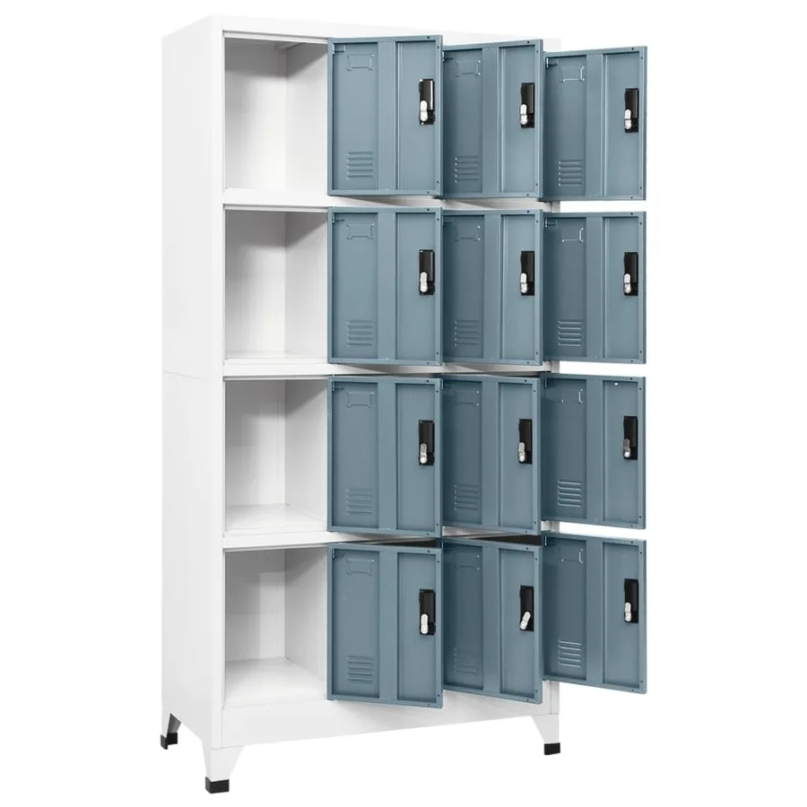 Armoire à casiers Gris clair et gris foncé 90x45x180 cm Acier - 3