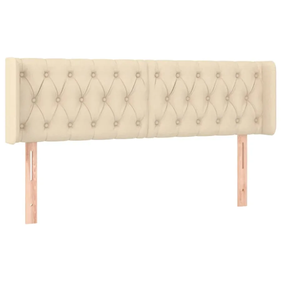 Tête de lit avec oreilles Crème 147x16x78/88 cm Tissu - 2