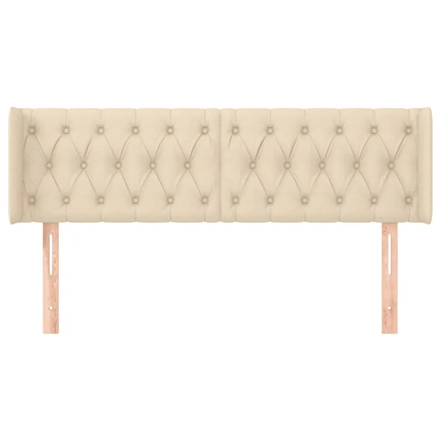 Tête de lit avec oreilles Crème 147x16x78/88 cm Tissu - 3