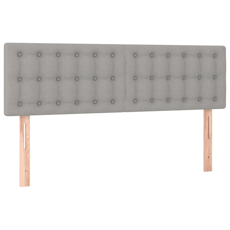 Tête de lit à LED Gris clair 144x5x78/88 cm Tissu - 4