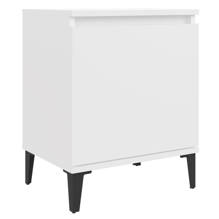 Tables de chevet avec pieds en métal blanc 40x30x50 cm - 4