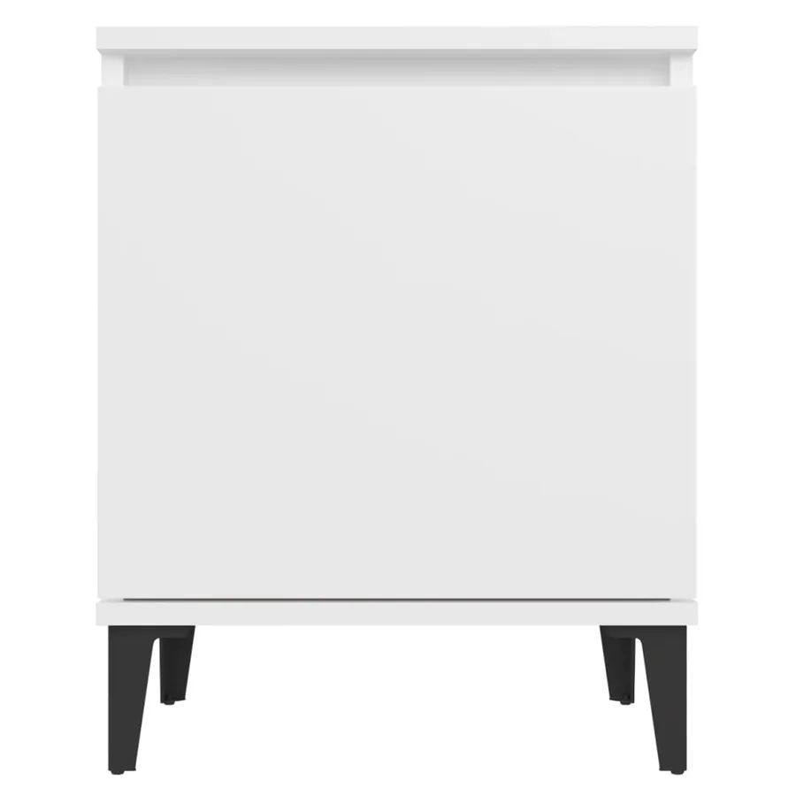 Tables de chevet avec pieds en métal blanc 40x30x50 cm - 5