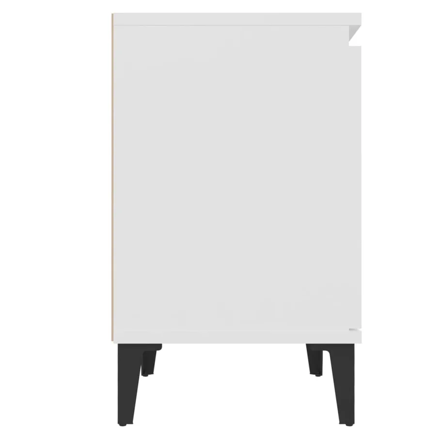 Tables de chevet avec pieds en métal blanc 40x30x50 cm - 6