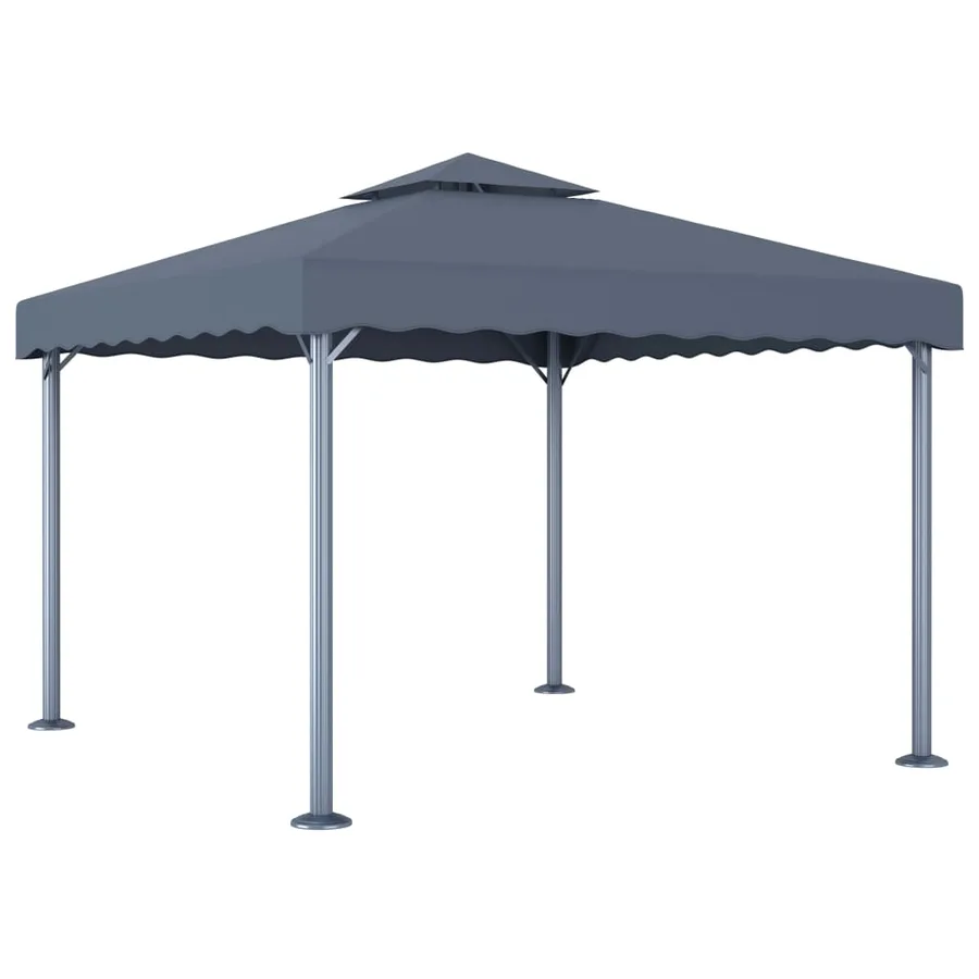 Tonnelle avec guirlande lumineuse LED 300x300 cm Anthracite - 3