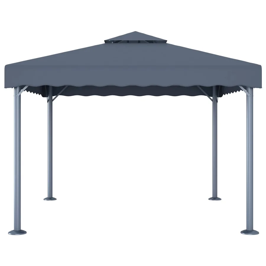 Tonnelle avec guirlande lumineuse LED 300x300 cm Anthracite - 4