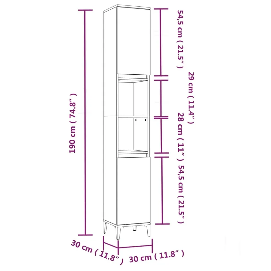 Ensemble de meubles de salle de bain 3 pcs Sonoma gris - 10