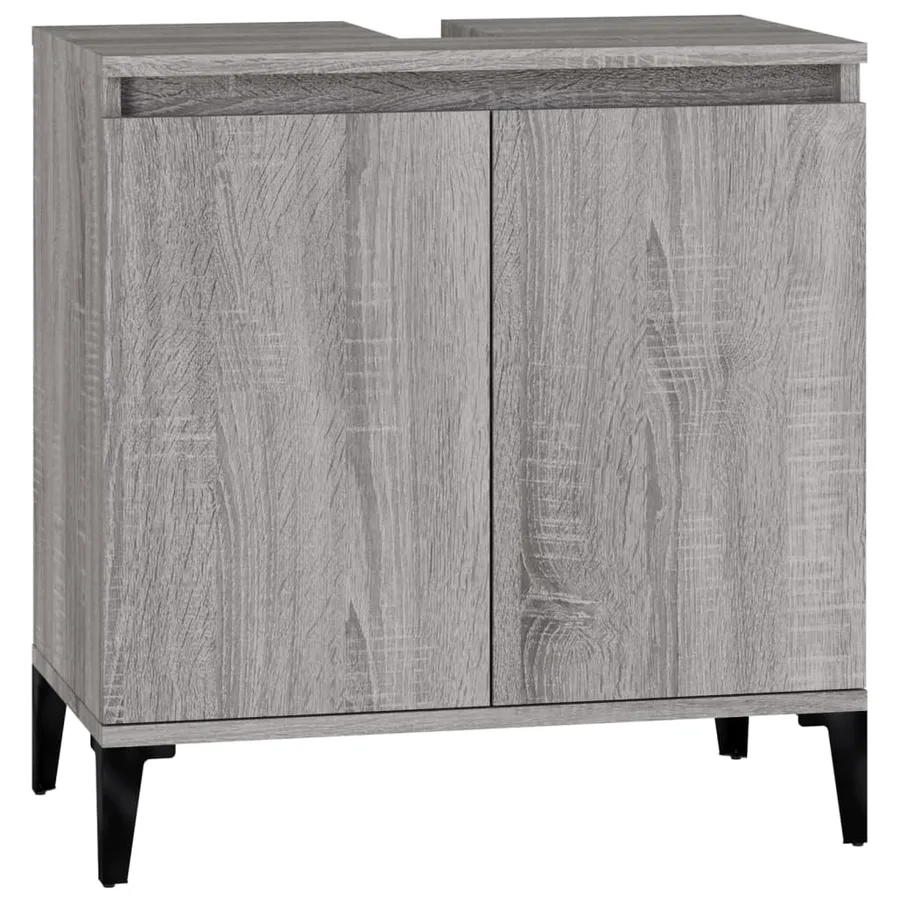 Ensemble de meubles de salle de bain 3 pcs Sonoma gris - 5