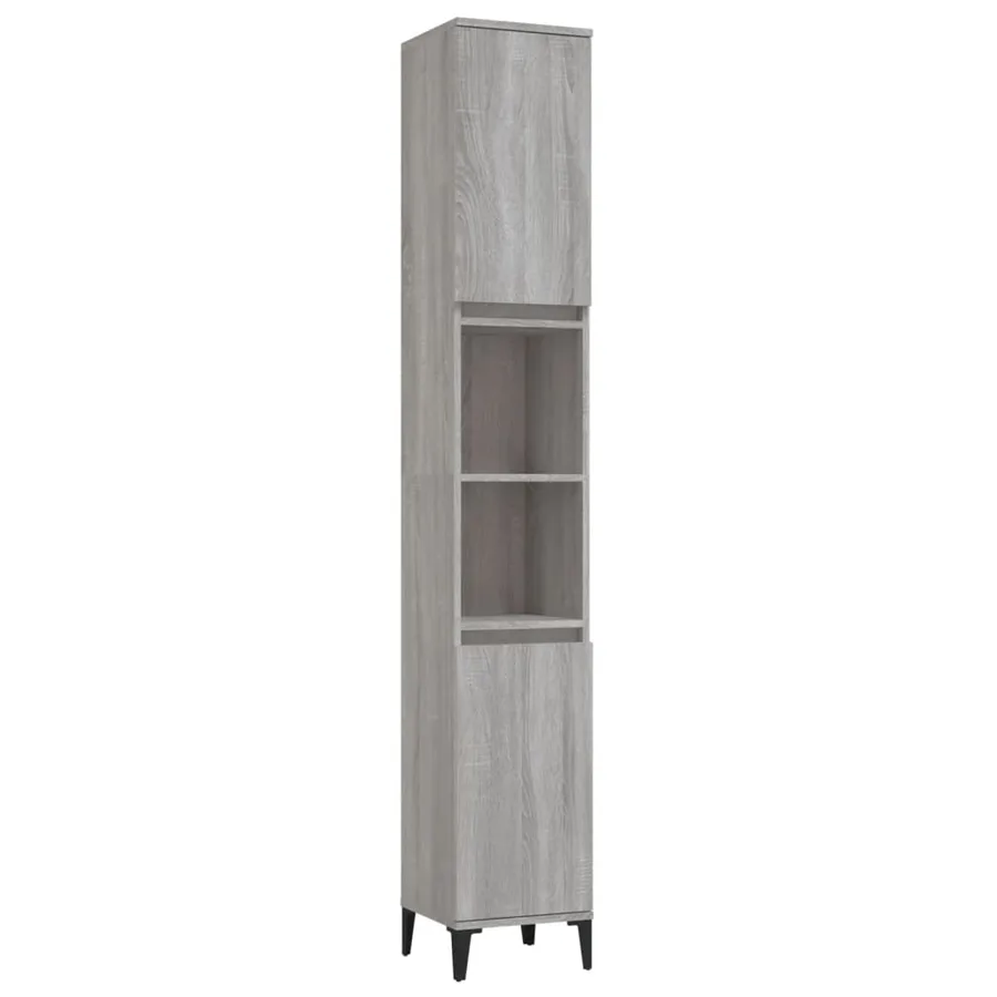 Ensemble de meubles de salle de bain 3 pcs Sonoma gris - 6