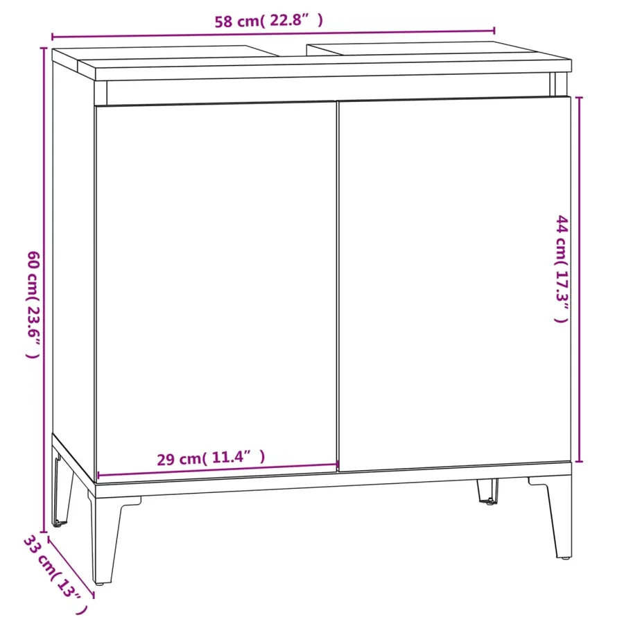 Ensemble de meubles de salle de bain 3 pcs Sonoma gris - 9