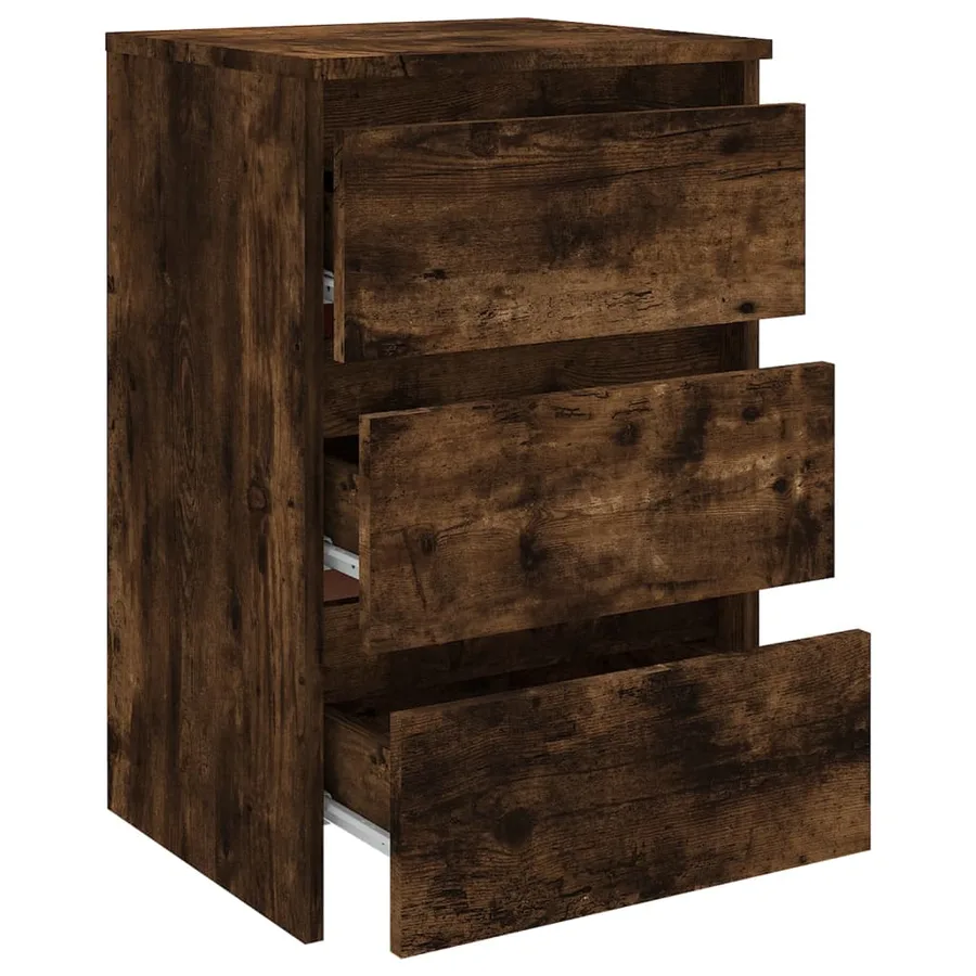 Table de chevet Chêne fumé 40x35x62,5 cm Bois d'ingénierie - 4