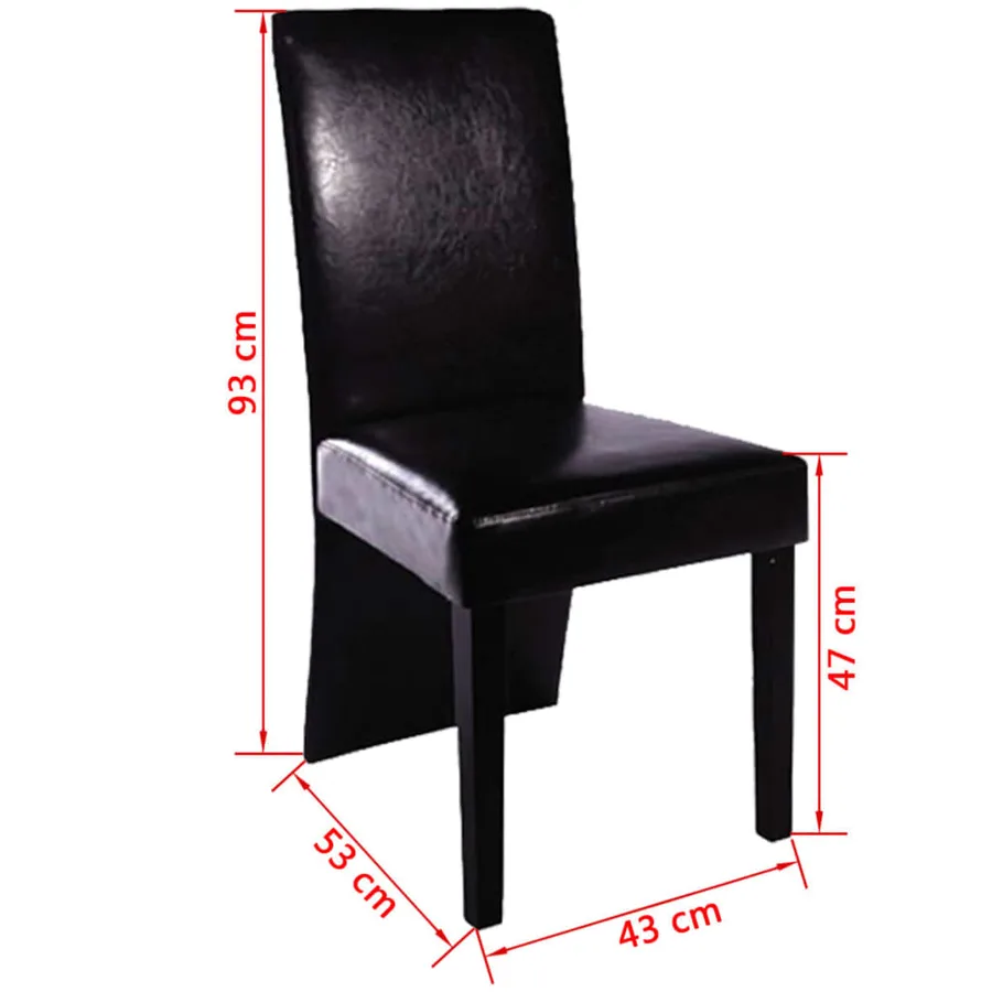 Chaises à manger lot de 6 noir similicuir - 3