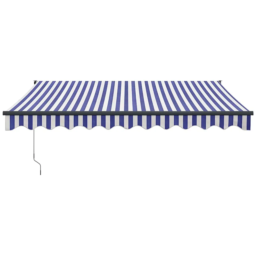 Auvent rétractable bleu et blanc 3x2,5 m tissu et aluminium - 3