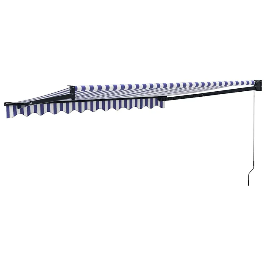 Auvent rétractable bleu et blanc 3x2,5 m tissu et aluminium - 5