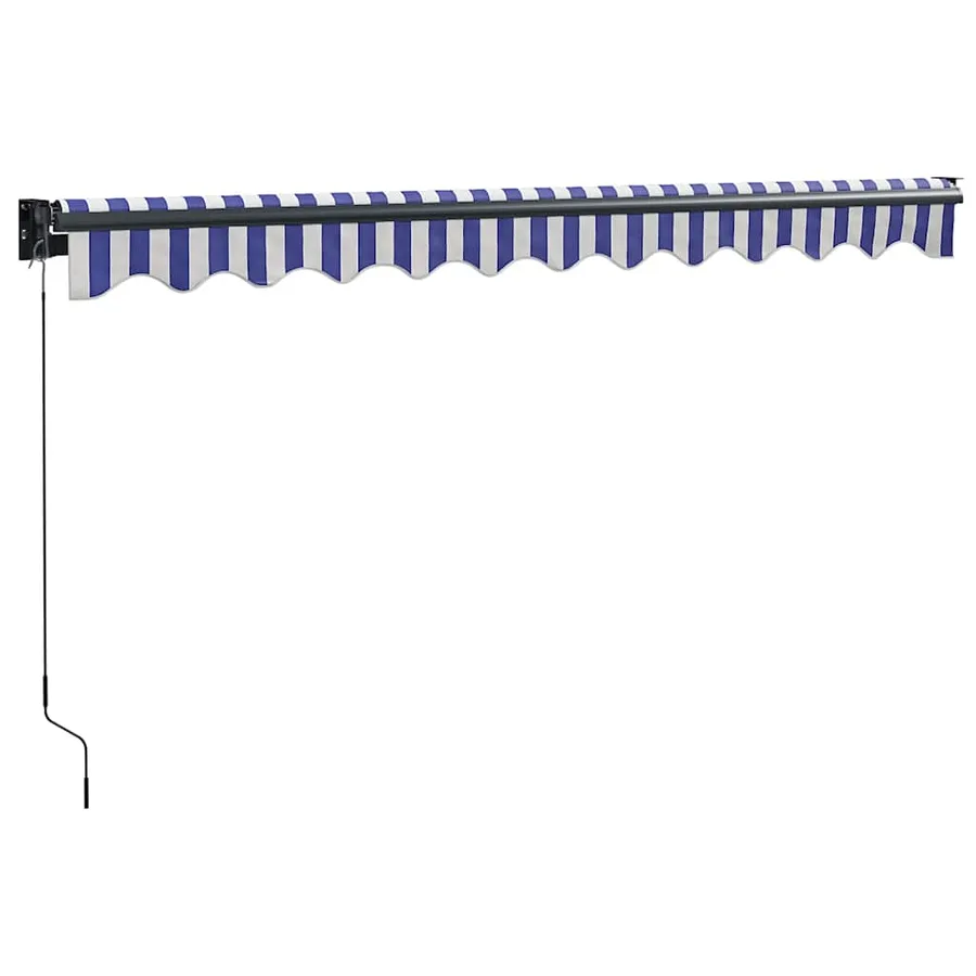 Auvent rétractable bleu et blanc 3x2,5 m tissu et aluminium - 6